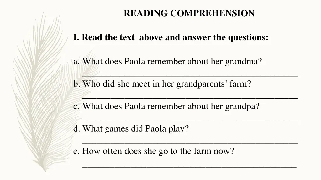 reading comprehension