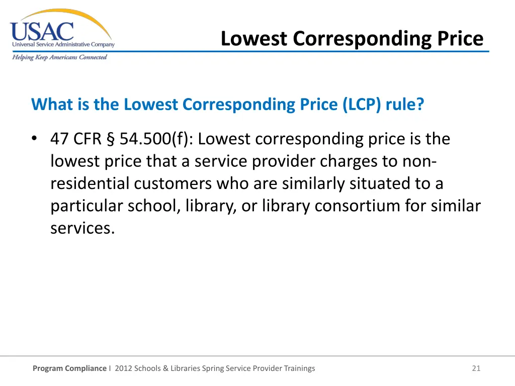 lowest corresponding price