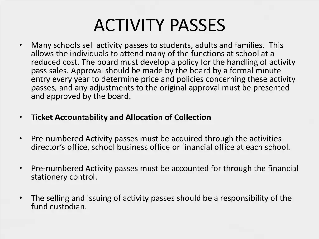 activity passes