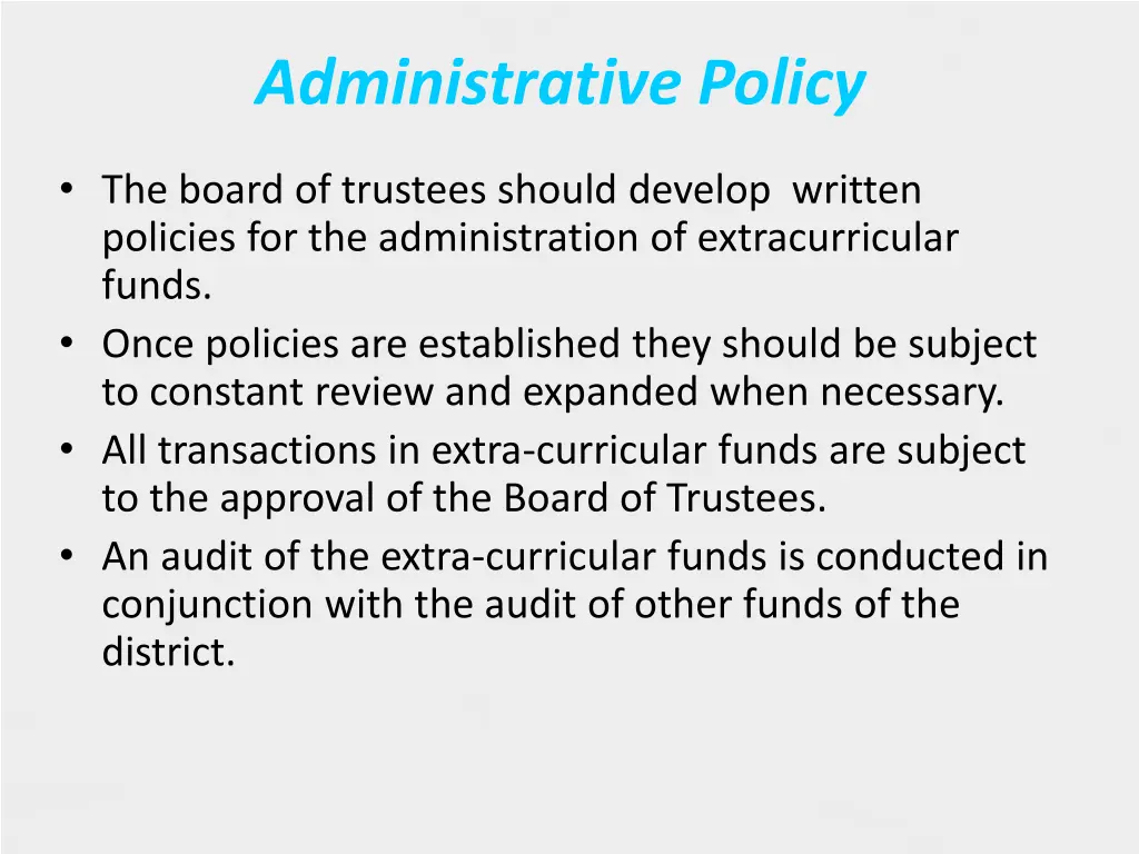 administrative policy