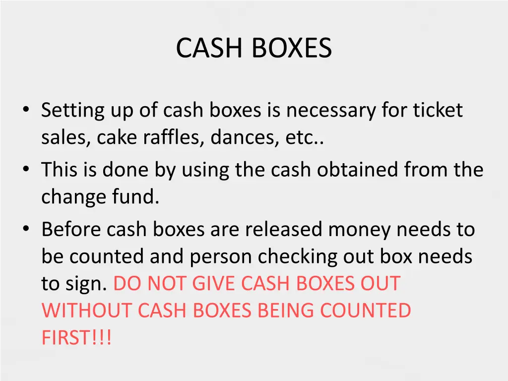 cash boxes