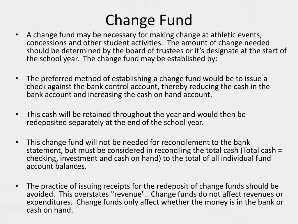 change fund