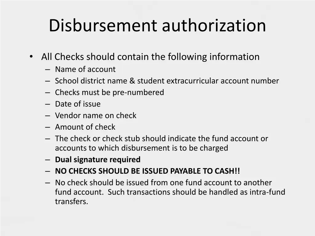 disbursement authorization