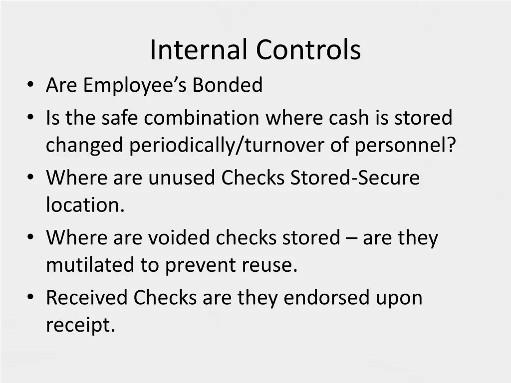 internal controls