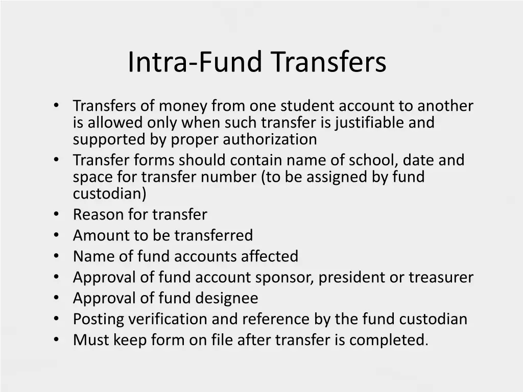 intra fund transfers