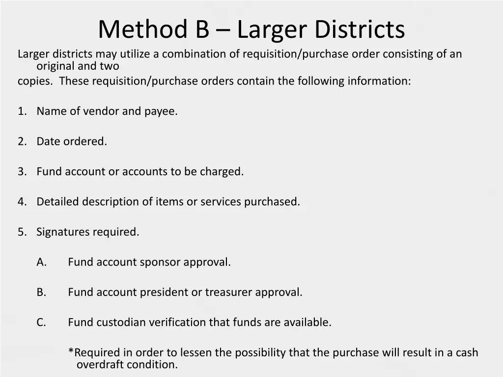 method b larger districts larger districts