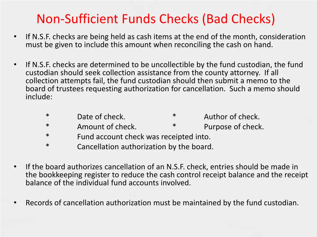 non sufficient funds checks bad checks 1