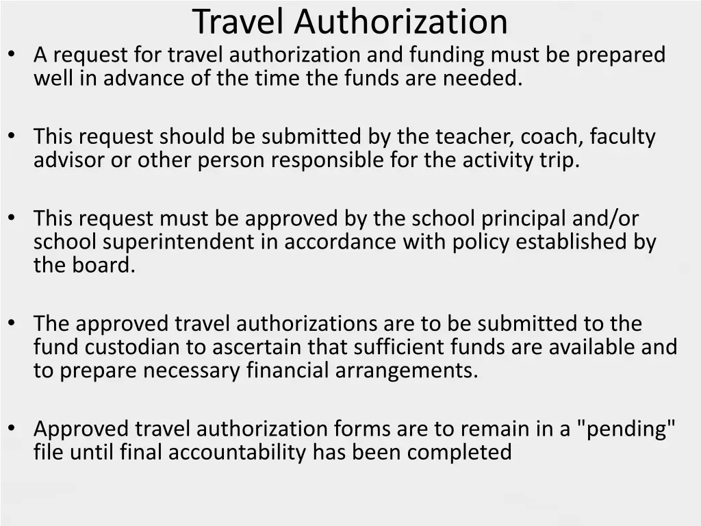 travel authorization