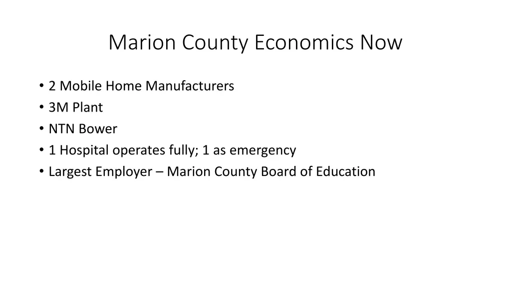 marion county economics now