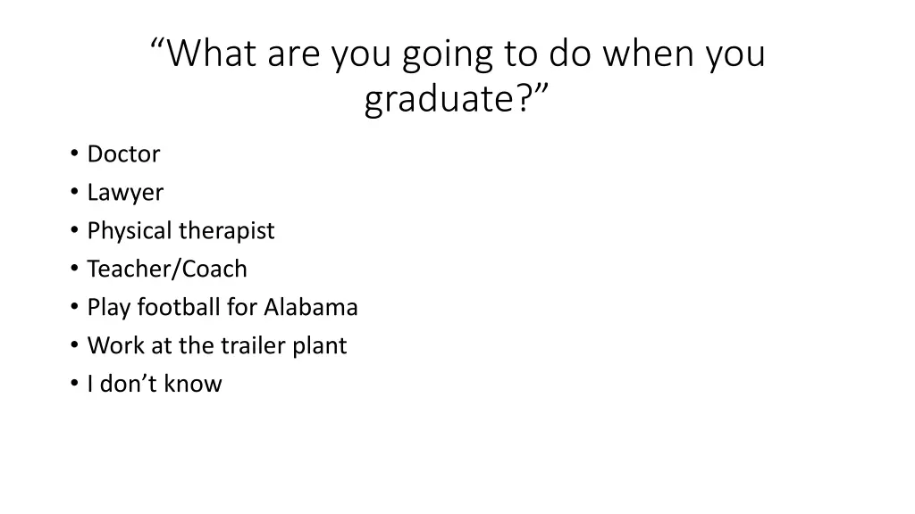 what are you going to do when you graduate