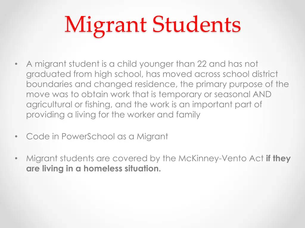 migrant students