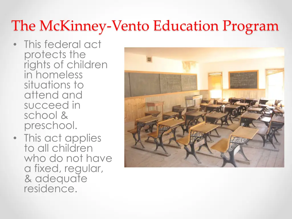 the mckinney vento education program this federal