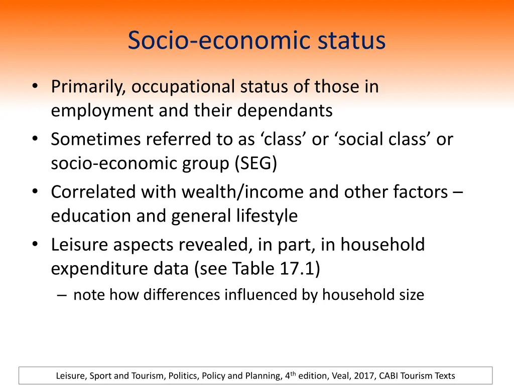 socio economic status