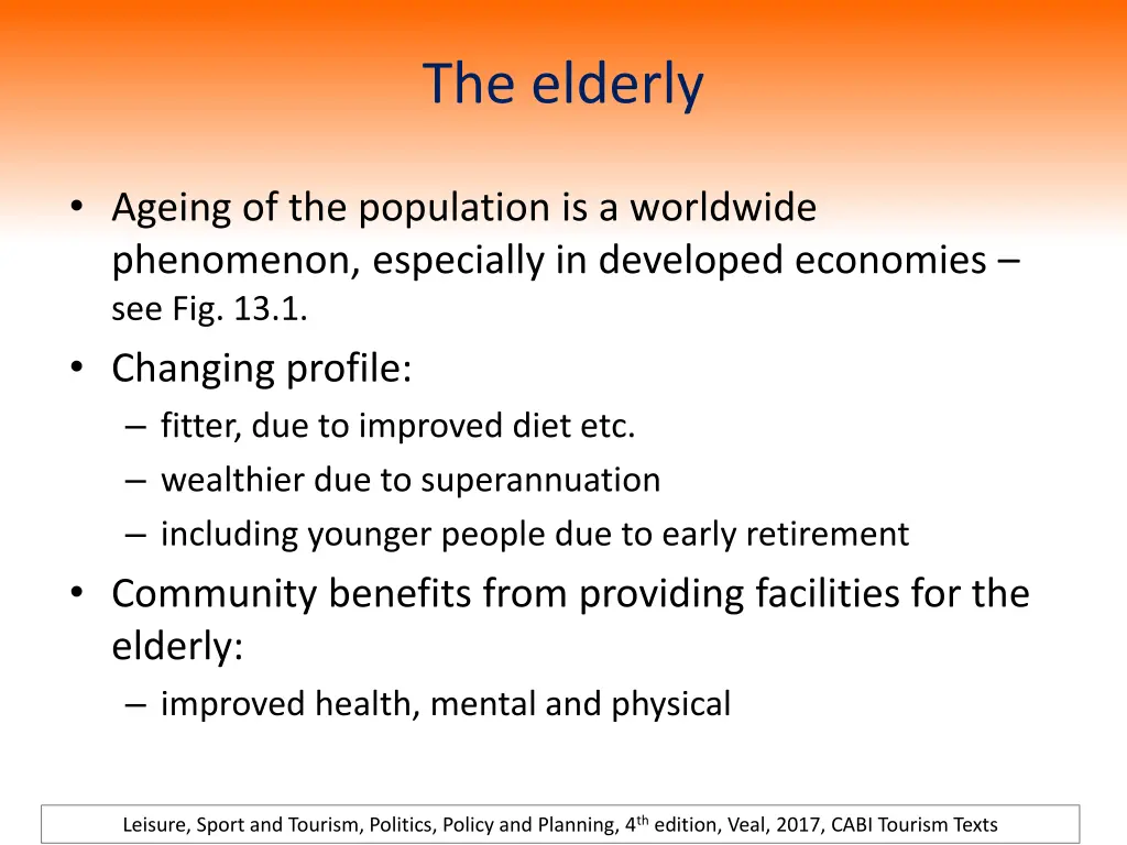 the elderly