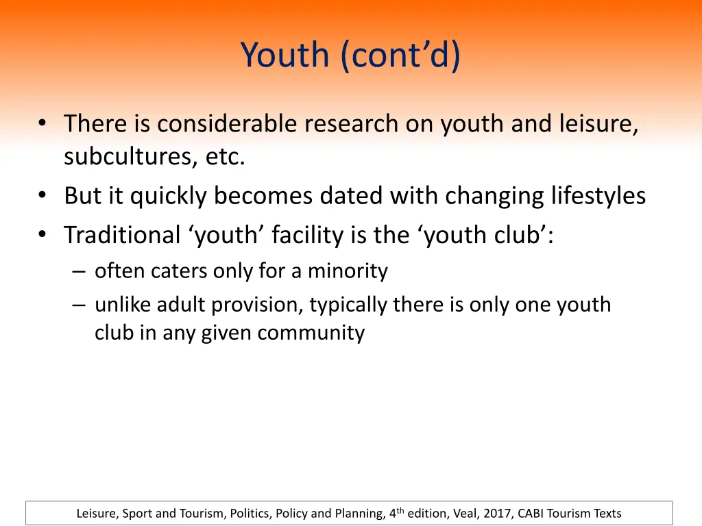 youth cont d