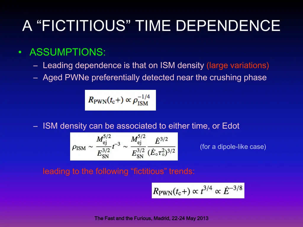 a fictitious time dependence