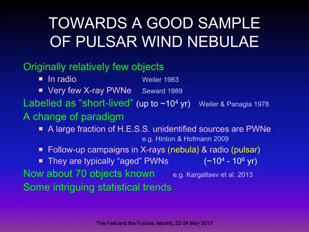 towards a good sample of pulsar wind nebulae