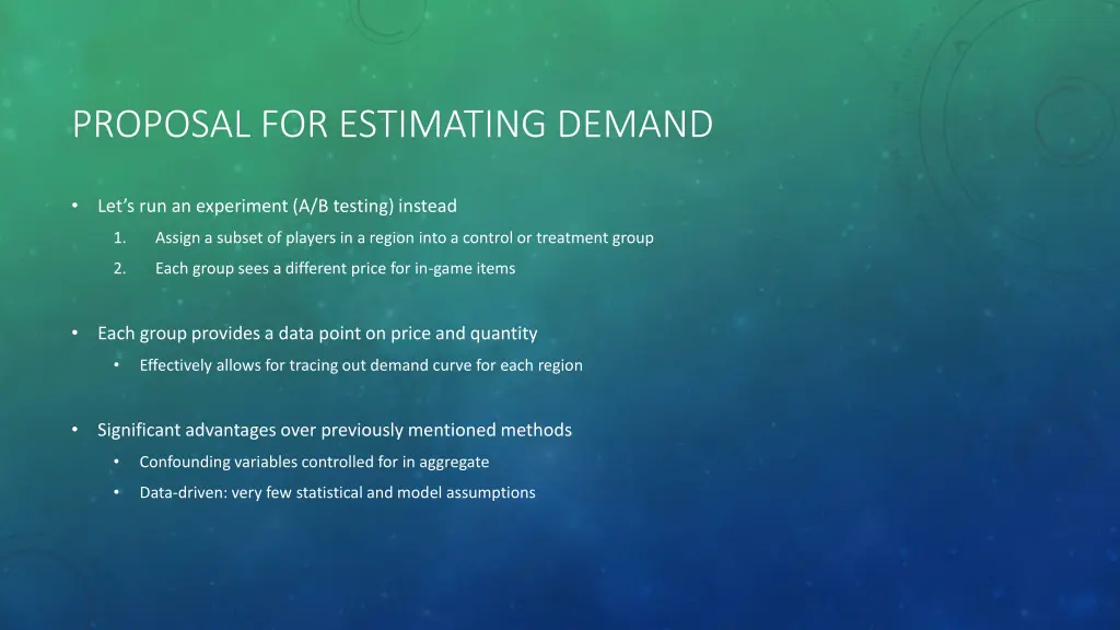 proposal for estimating demand