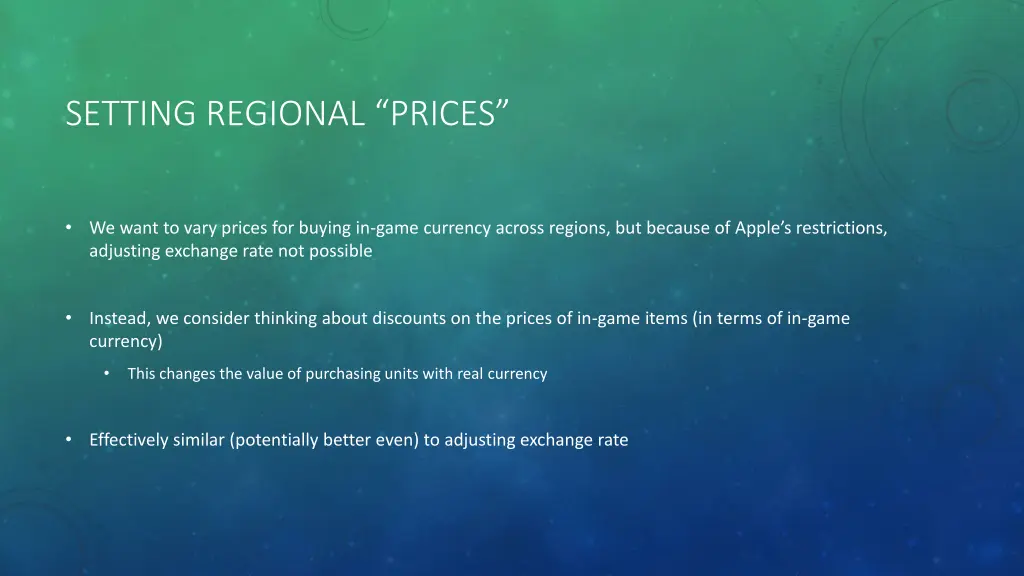 setting regional prices