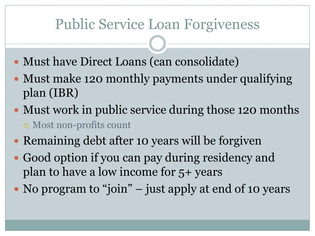 public service loan forgiveness