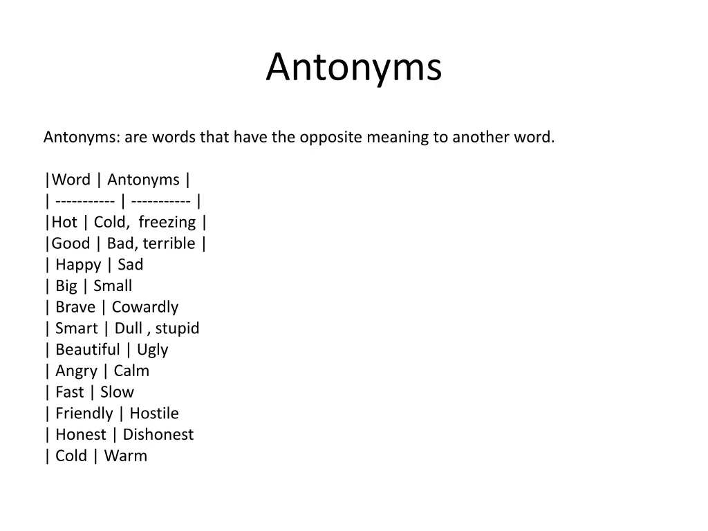 antonyms