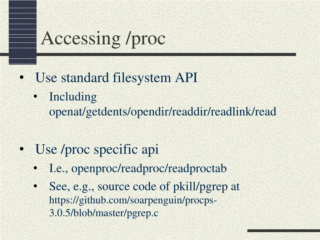 accessing proc