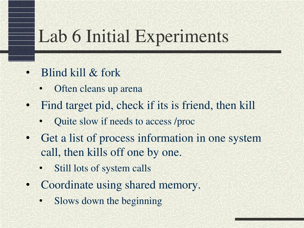 lab 6 initial experiments