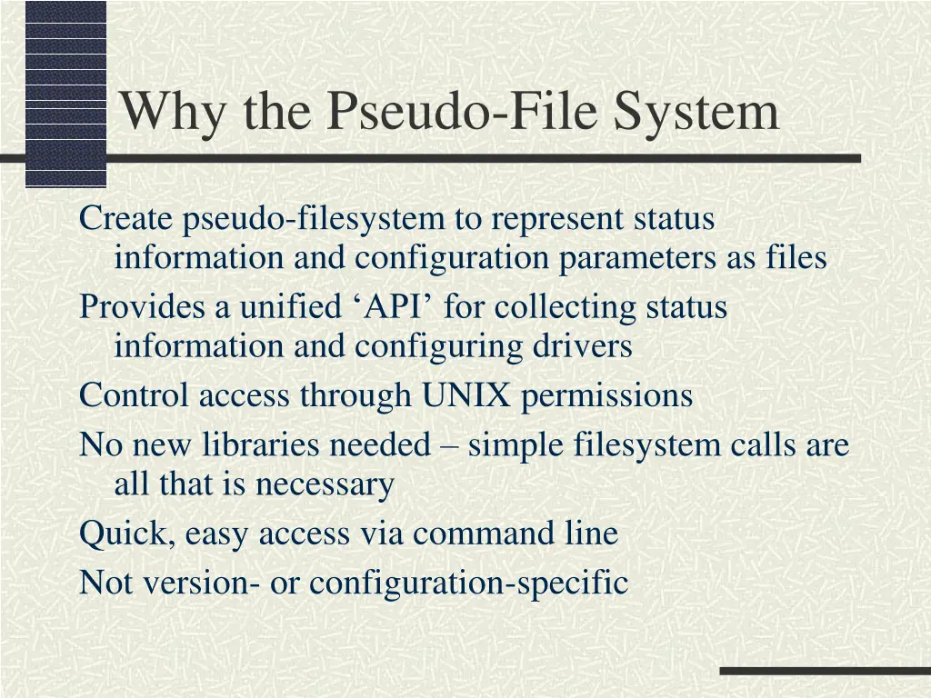 why the pseudo file system