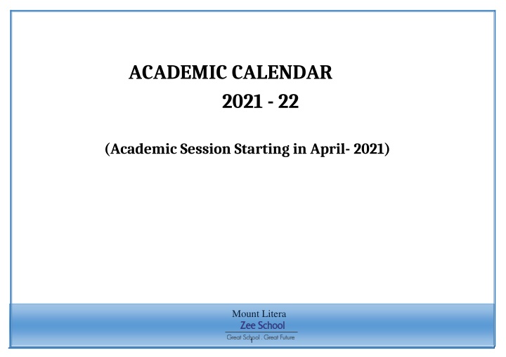 academic calendar 2021 22