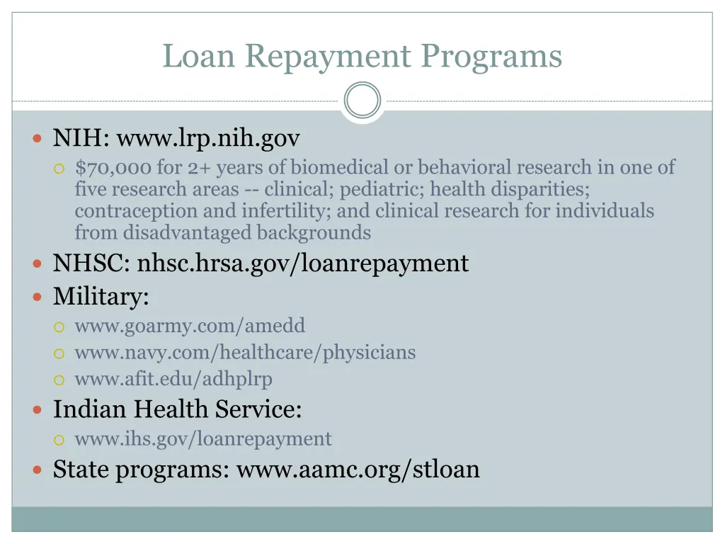 loan repayment programs