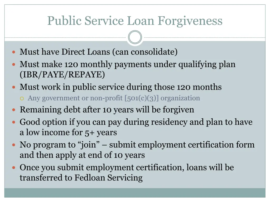 public service loan forgiveness