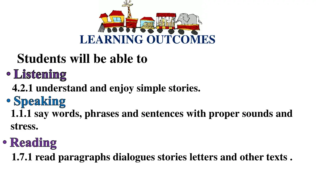 learning outcomes students will be able to