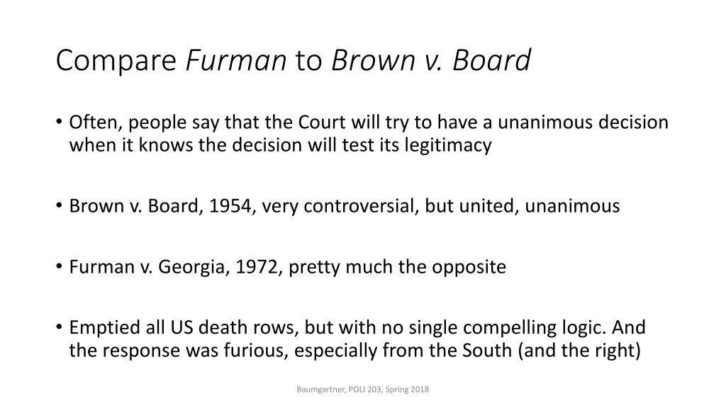 compare furman to brown v board