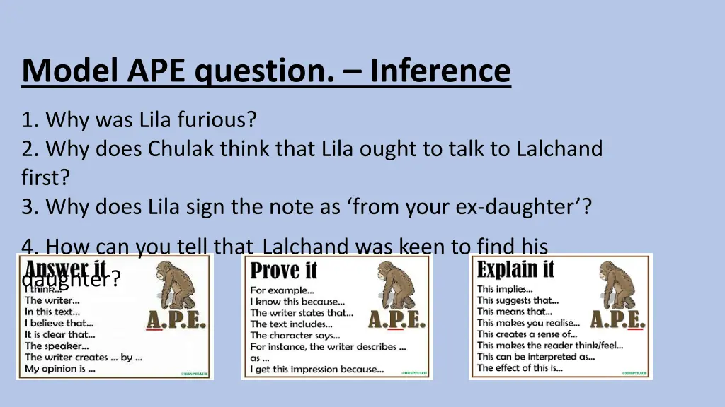 model ape question inference 1