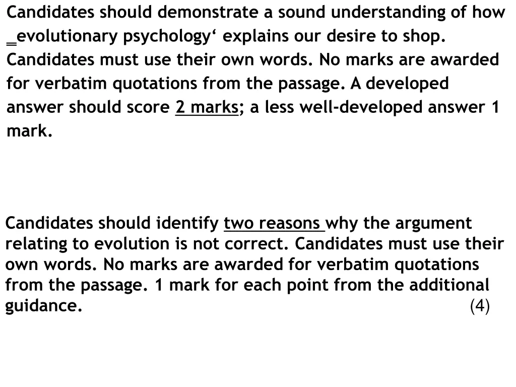 candidates should demonstrate a sound