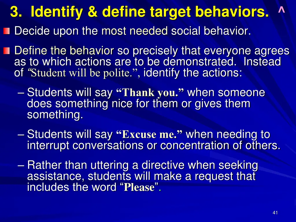 3 identify define target behaviors decide upon