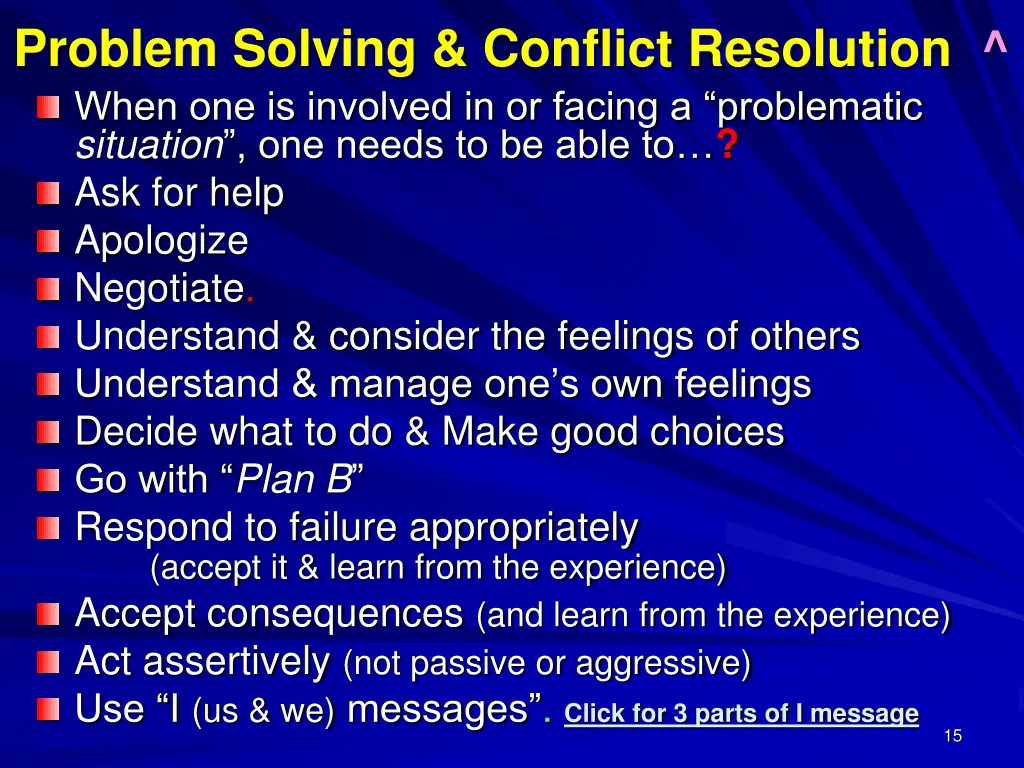 problem solving conflict resolution when