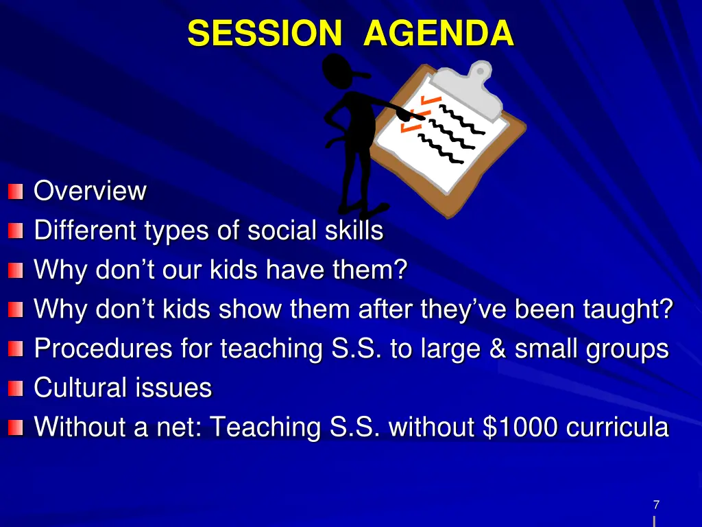 session agenda