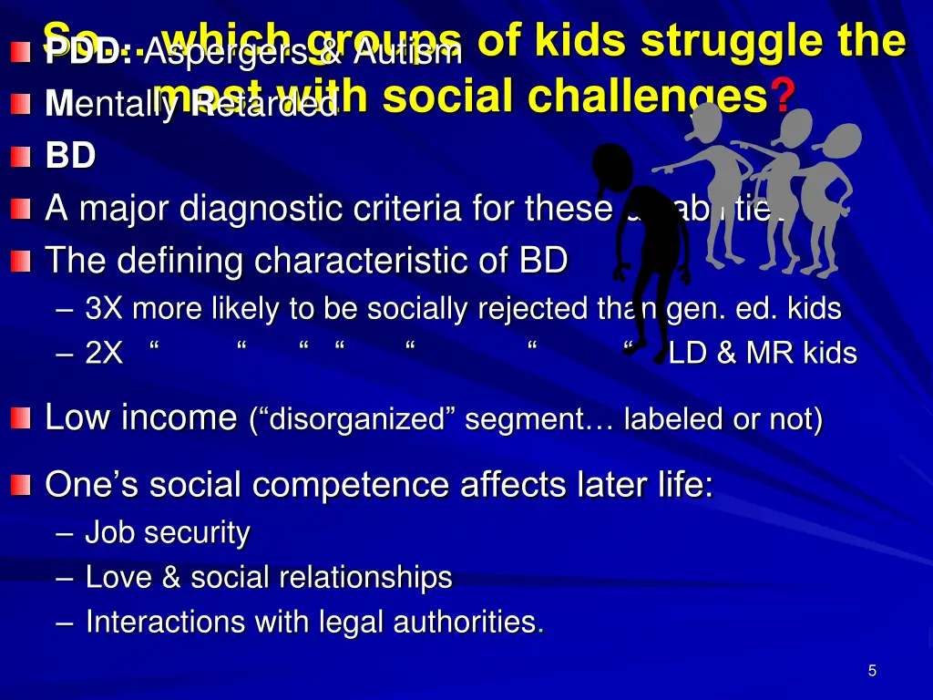 so which groups of kids struggle the most with