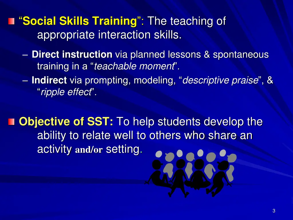 social skills training the teaching