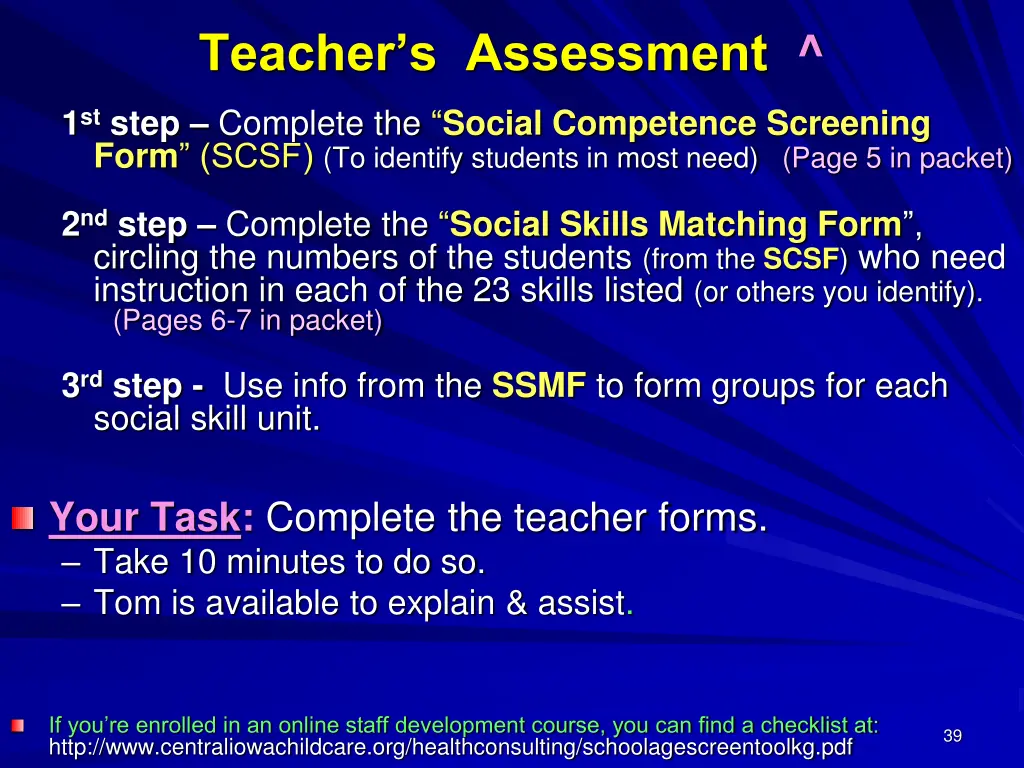 teacher s assessment