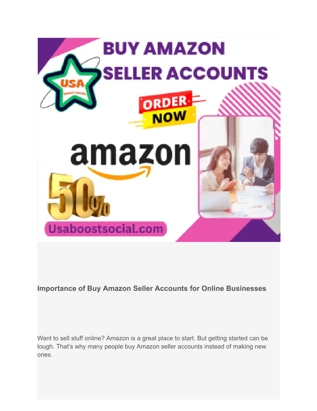 importance of buy amazon seller accounts