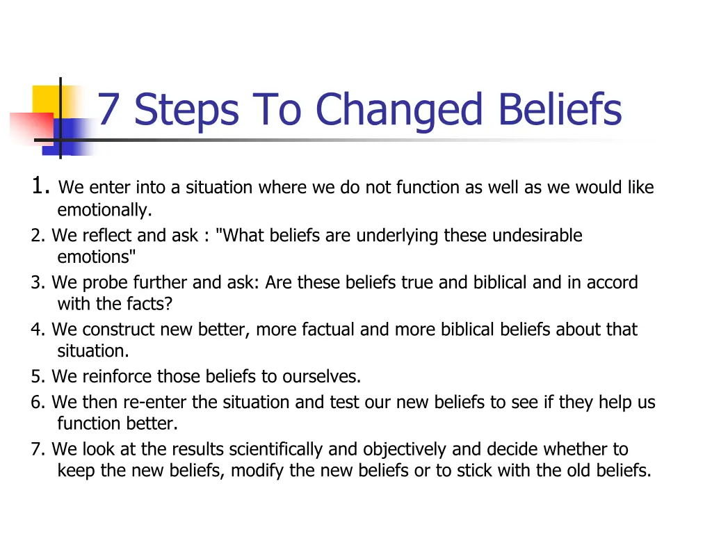 7 steps to changed beliefs