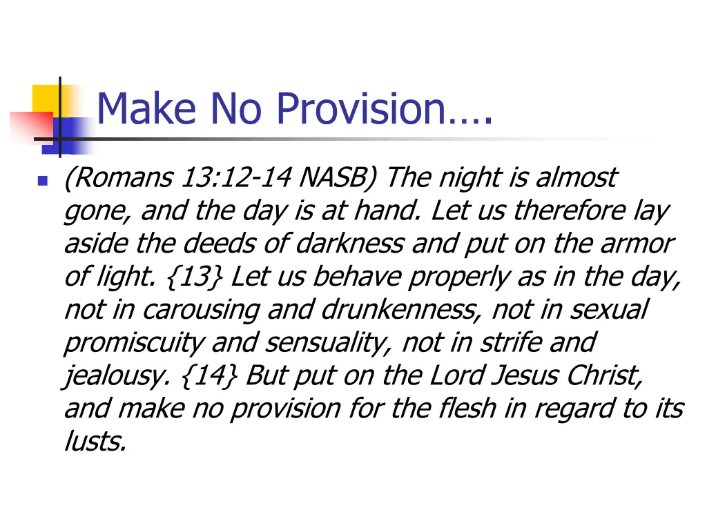 make no provision