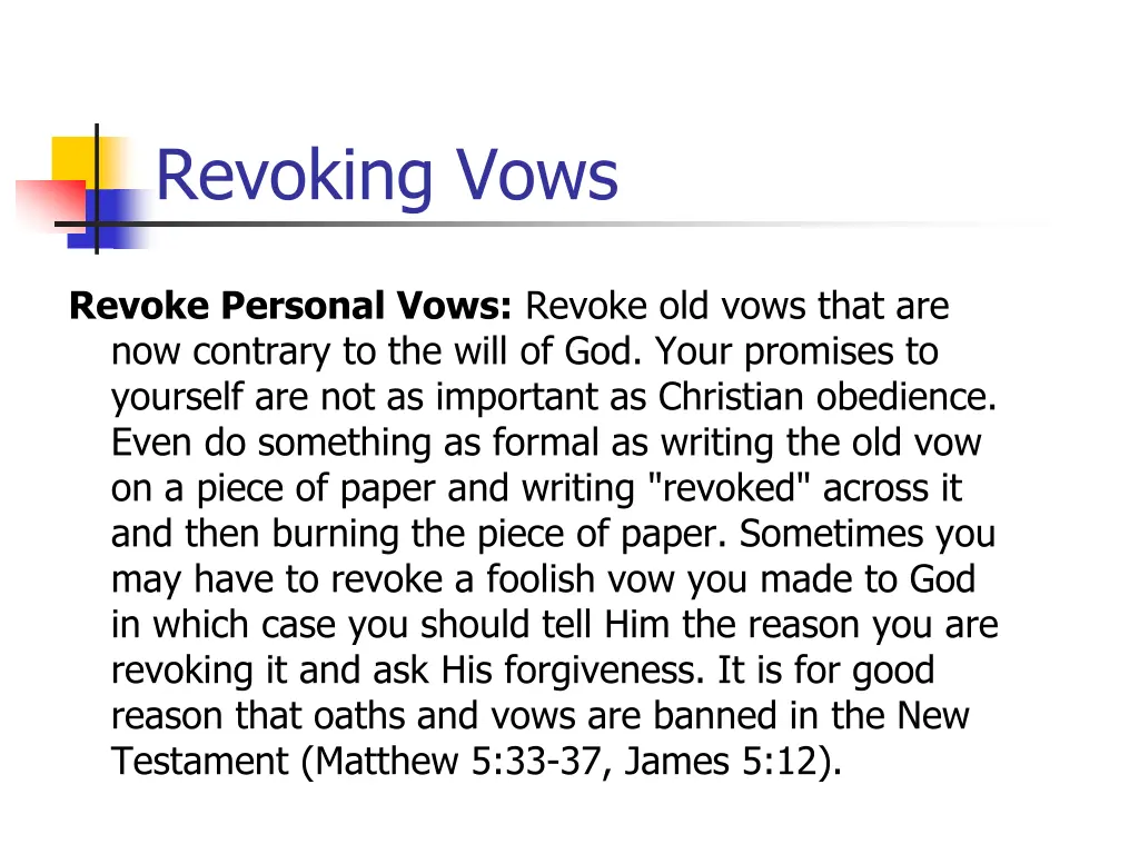 revoking vows