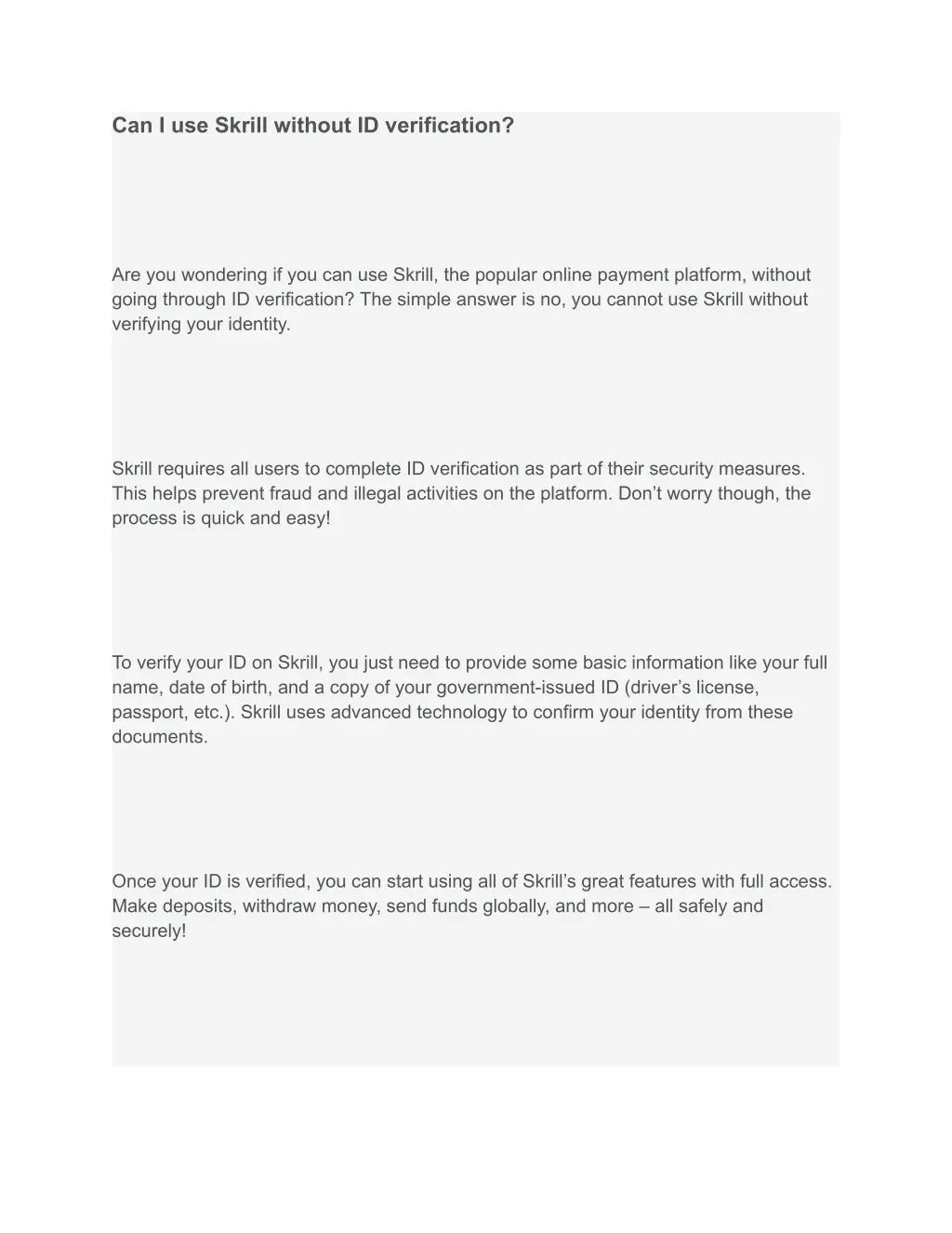 can i use skrill without id verification