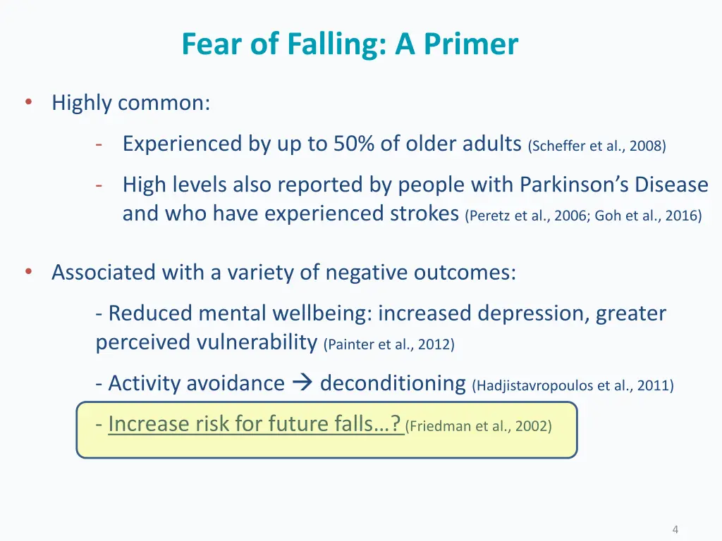 fear of falling a primer 1