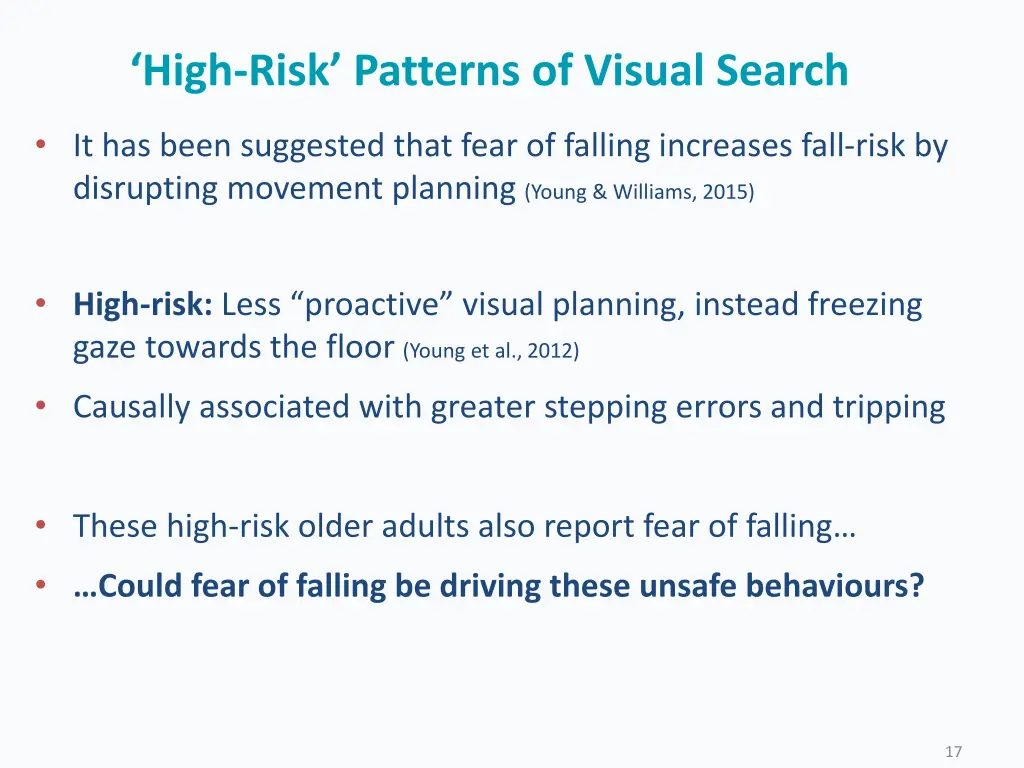 high risk patterns of visual search