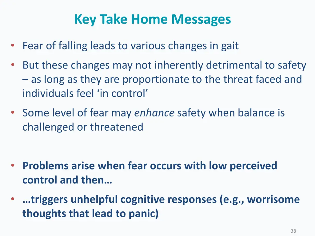 key take home messages 1