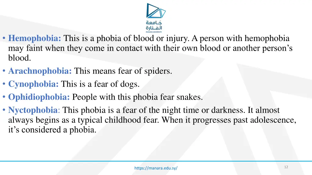 hemophobia this is a phobia of blood or injury